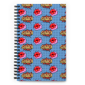 Comic-Themed Red Lips Spiral Notebook