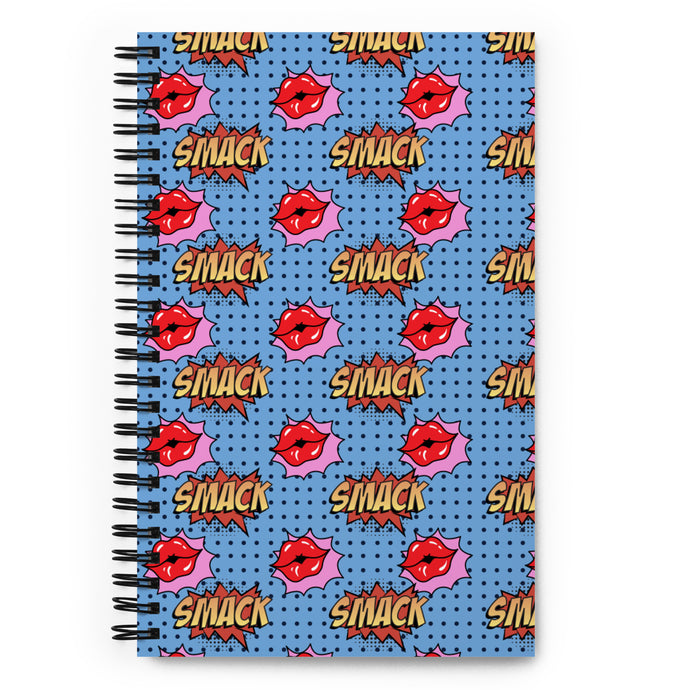 Comic-Themed Red Lips Spiral Notebook