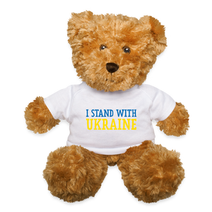 I Stand With Ukraine Teddy Bear - white