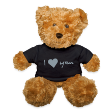 Load image into Gallery viewer, I Love You Metallic Silverr Teddy Bear - black