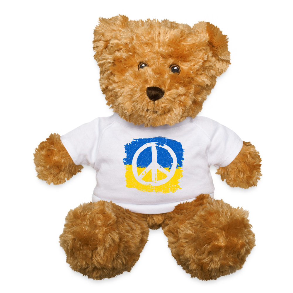 Ukraine Peace Teddy Bear - white