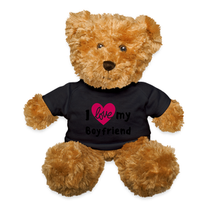 I Love My Boyfriend Teddy Bear - black