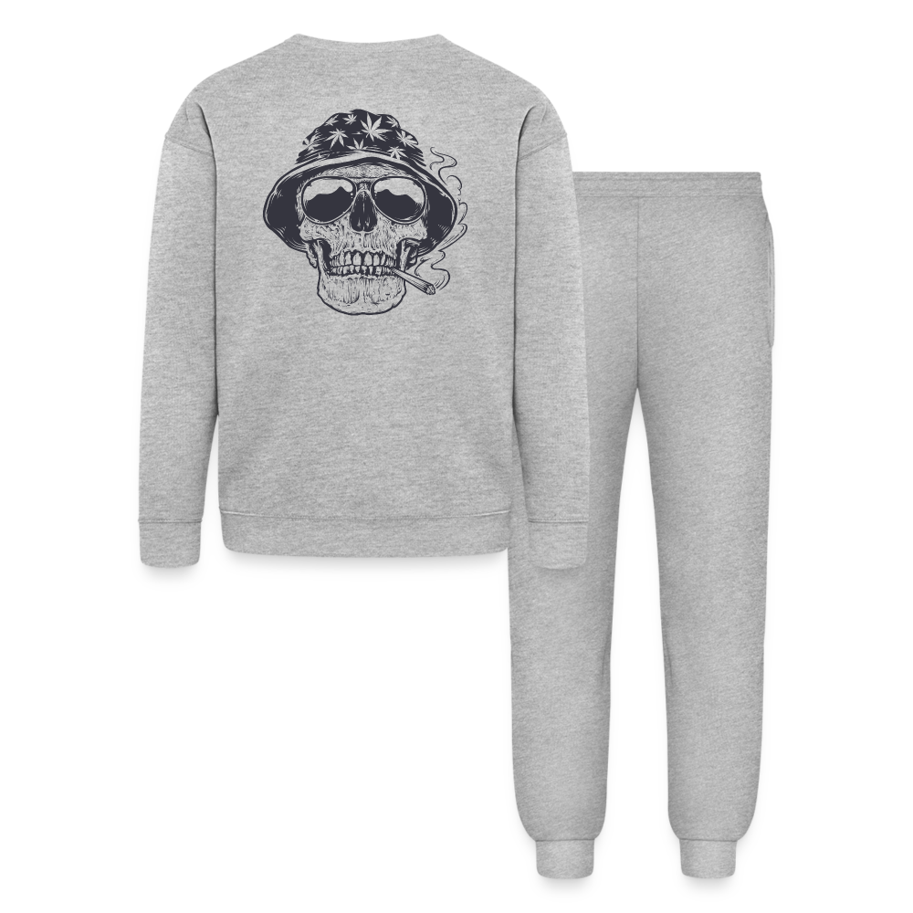 Stoner Skull Lounge Wear Set - heather gray