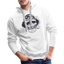 Load image into Gallery viewer, Stoner Skull Chicago (Sleeve Print) Masculine Cut Premium Hoodie - white
