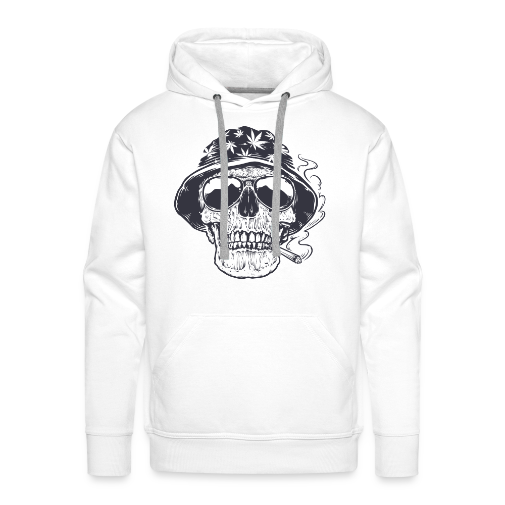 Stoner Skull Chicago (Sleeve Print) Masculine Cut Premium Hoodie - white