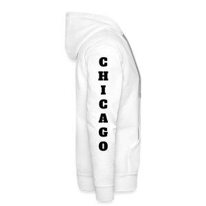 Stoner Skull Chicago (Sleeve Print) Masculine Cut Premium Hoodie - white