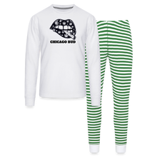 Load image into Gallery viewer, Canna Lips Unisex Pajama Set - white/green stripe