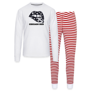 Canna Lips Unisex Pajama Set - white/red stripe