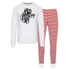 Load image into Gallery viewer, Space Man Unisex Pajama Set - white/red stripe