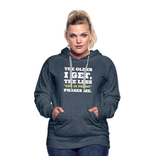 Load image into Gallery viewer, The Less Life in Prison Phases Me Women’s Premium Hoodie - heather denim