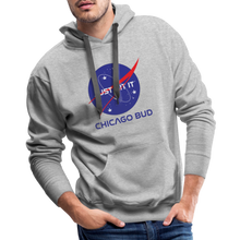 Load image into Gallery viewer, Chicago Bud Space Masculine Cut Premium Hoodie - heather grey
