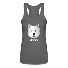 Load image into Gallery viewer, Terrior Woof Feminine Cut Performance Racerback Tank Top - charcoal