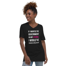 Load image into Gallery viewer, Govt In My Uterus Unisex V-Neck Tee