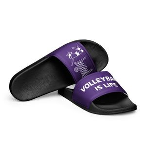 Volleyball Is Life Purple Women's Slides