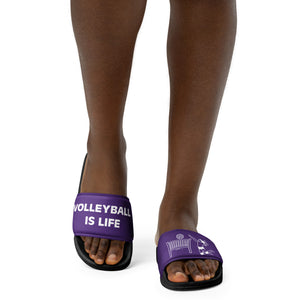 Volleyball Is Life Purple Women's Slides