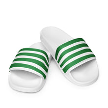 Load image into Gallery viewer, Green &amp; White Striped Women&#39;s Slides